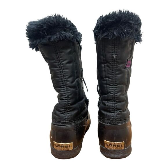 Sorel Kaufman Canada Womens Size 6 Black Faux Fur Boot Removable Wool Liner Warm - Picture 3 of 8